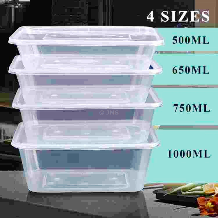 300 x Food Storage Container Set (500ml–1000ml) with Lids – Stackable & BPA-Free