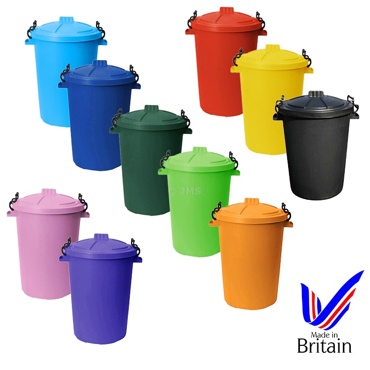 50L Storage Bin with Clip Lock Lid Rubbish Waste Bin Kitchen Garden Animal Bird Feed Storage Bins