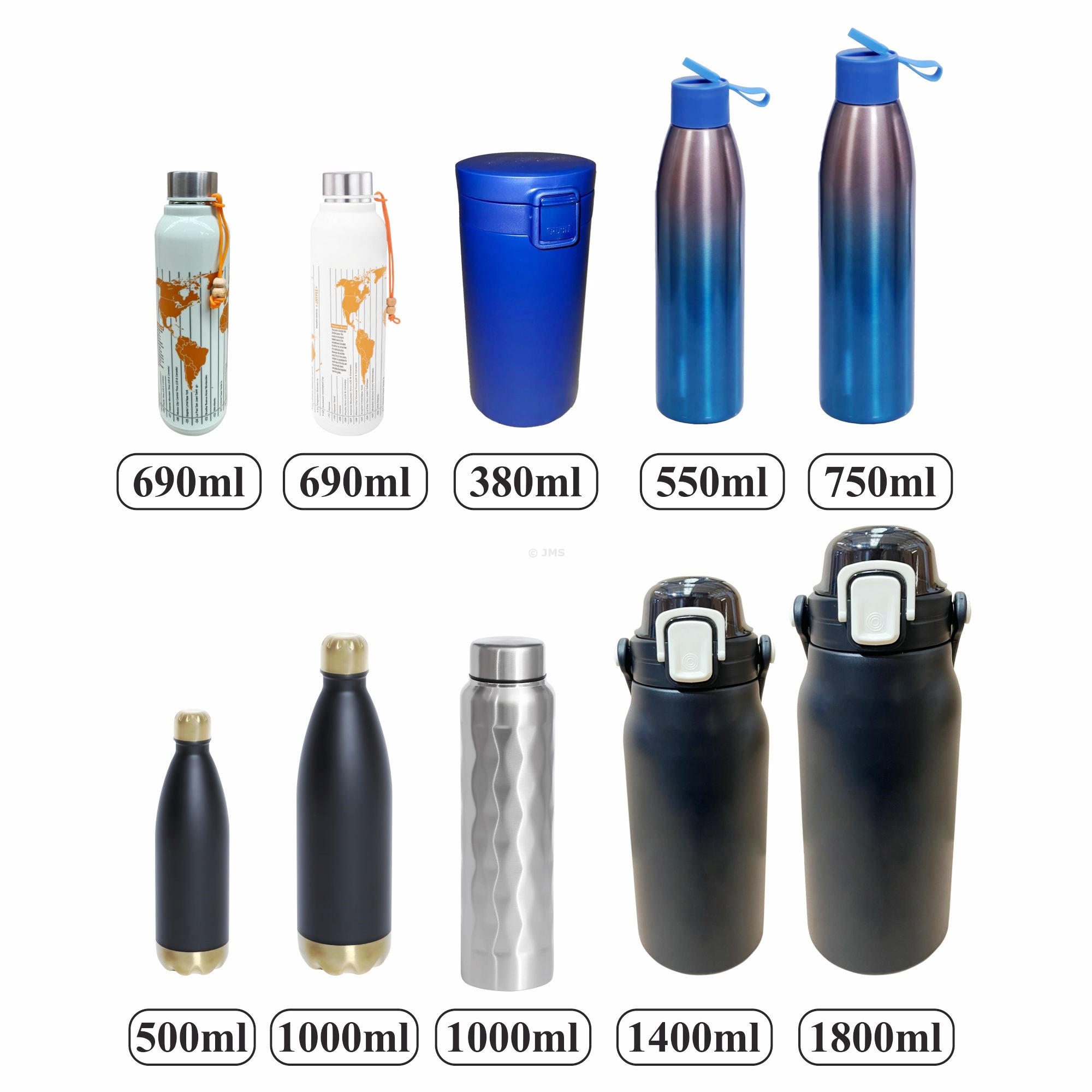 Double Wall Stainless Steel Insulated Water Bottle | Hot & Cold Vacuum Flask | Leakproof BPA-Free