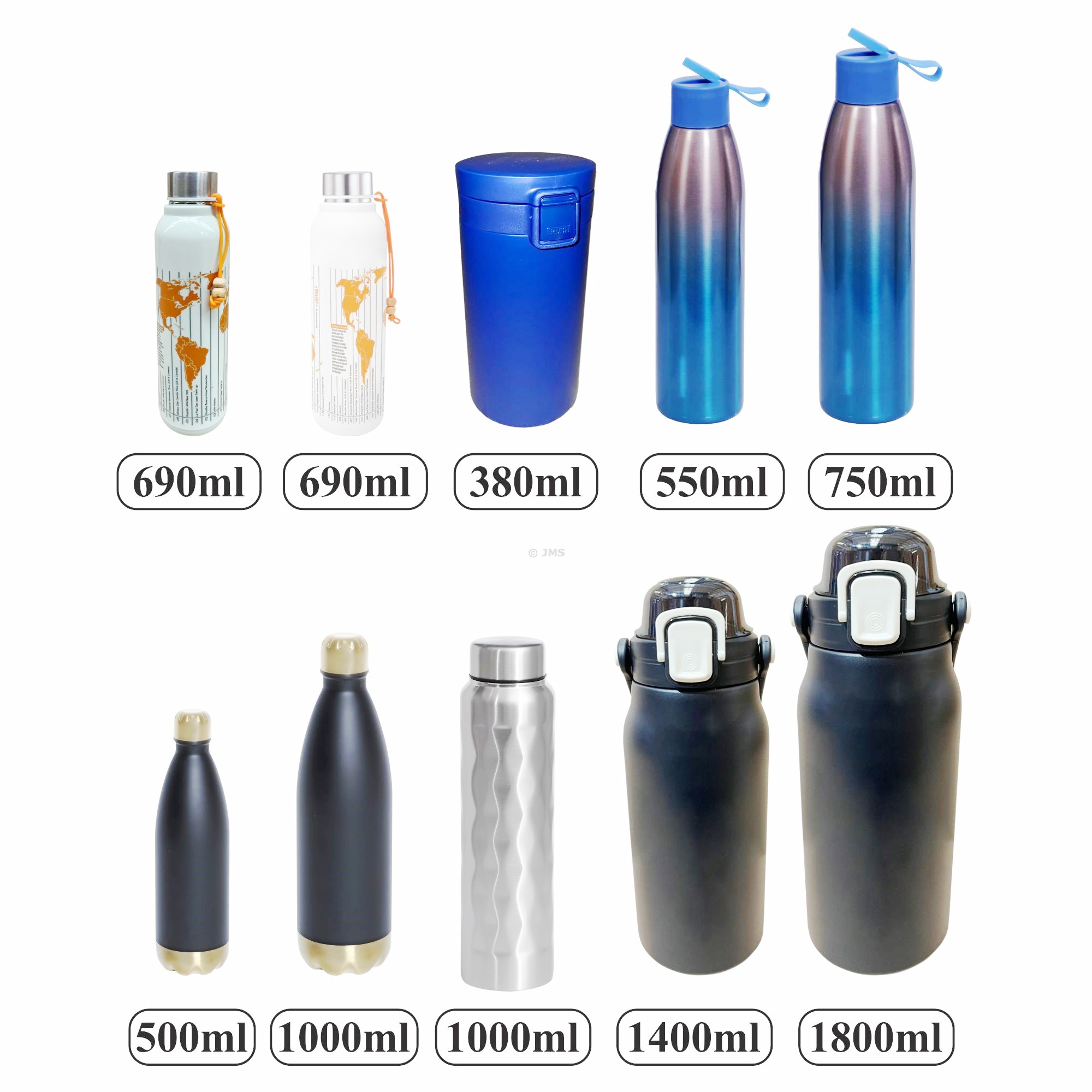 Double Wall Stainless Steel Insulated Water Bottle | Hot & Cold Vacuum Flask | Leakproof BPA-Free