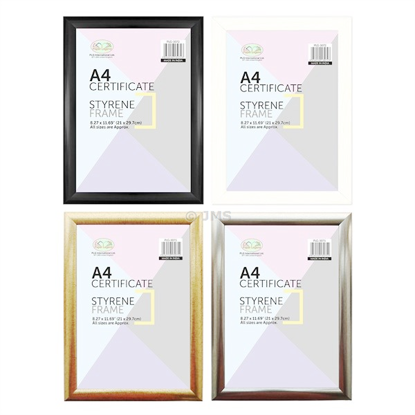 [Box of 24] A4 Certificate Photo Picture Frame STYRENE Wall Mountable Easel Back Table Top Display Home Office