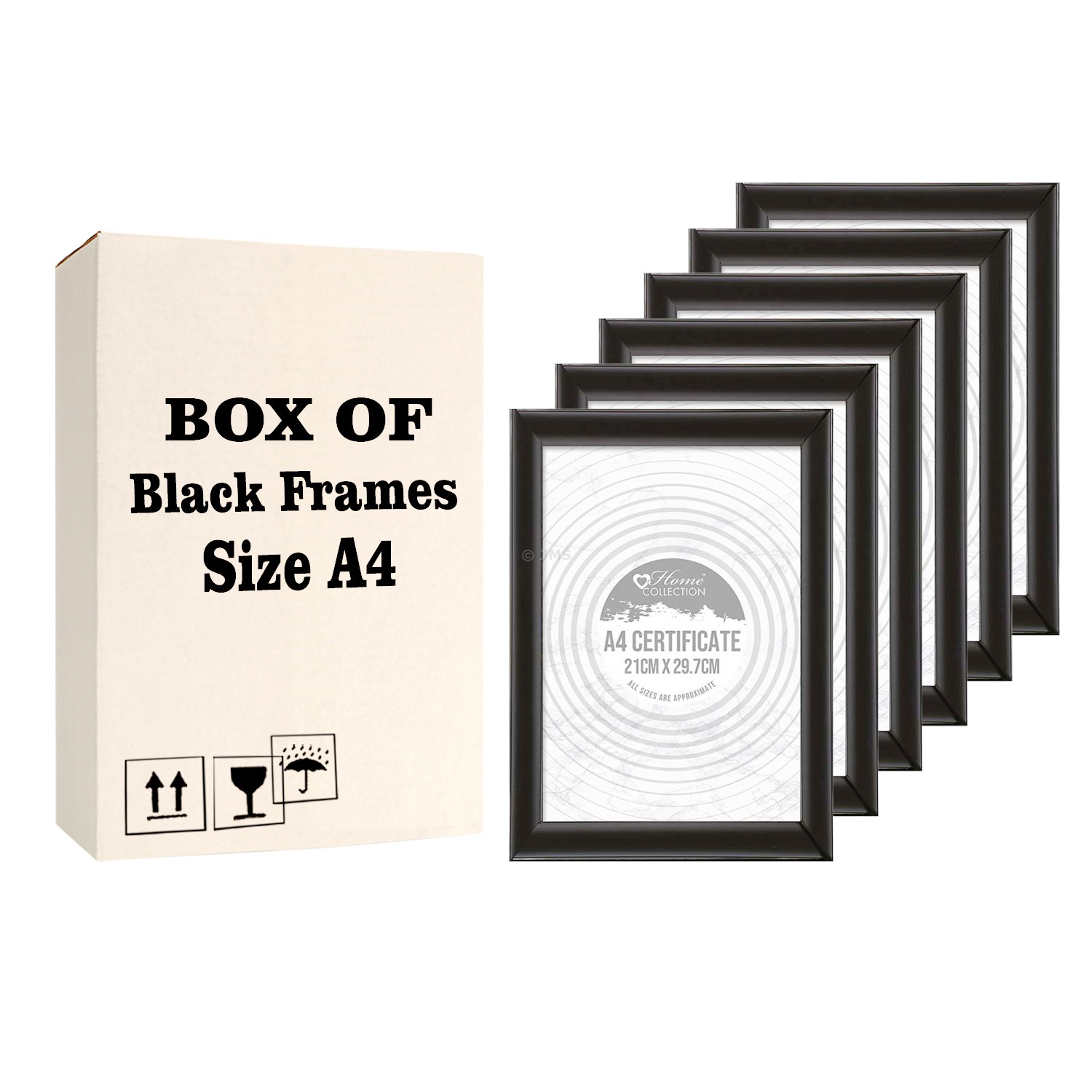 [Set of 24] Black Styrene Photo Picture Frame A4 (21 x 29.7cm) Certificate Frames Wall Mountable Poster Art