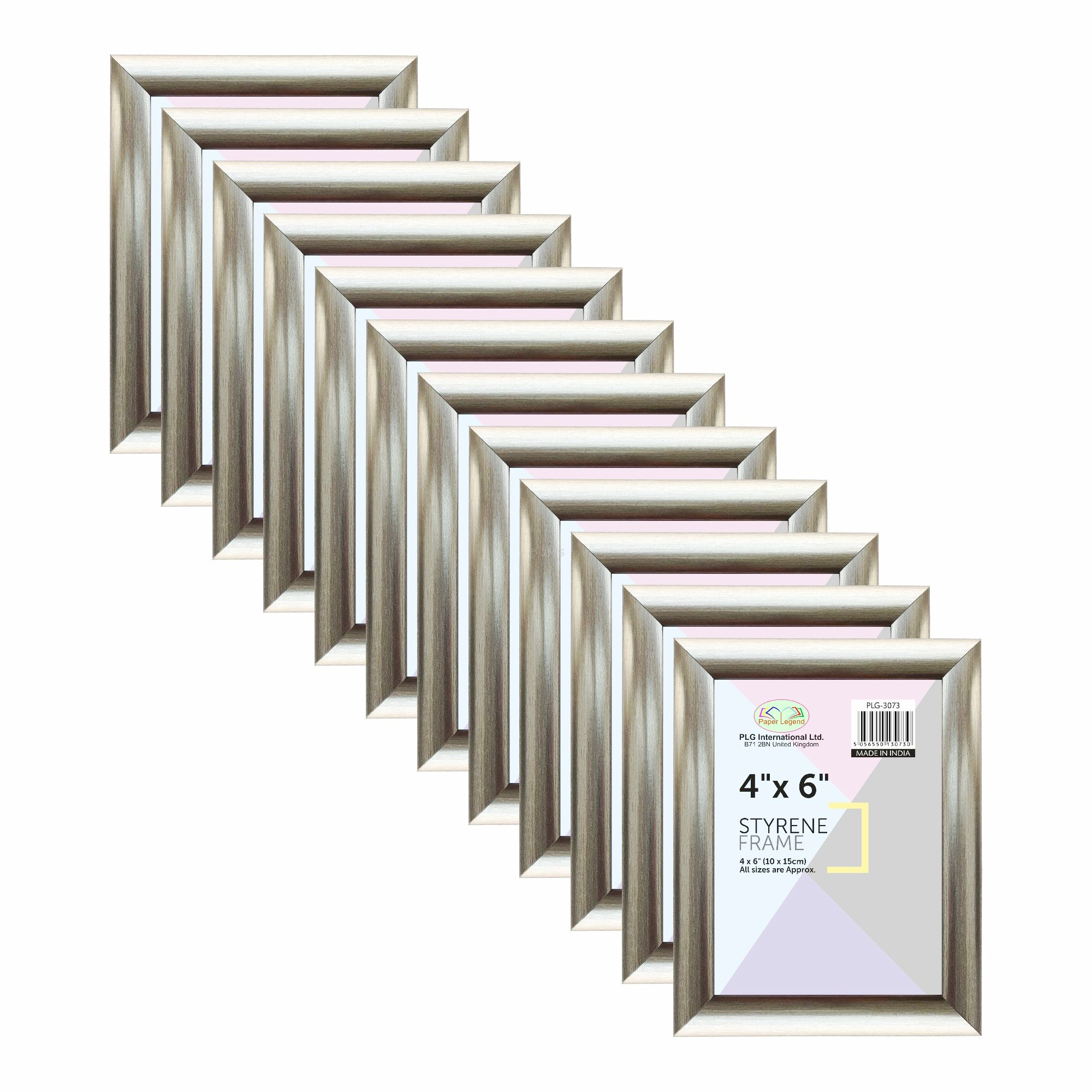 4  x 6  Silver Photo Frame, Pack of 12, Easel Back Freestanding Wall Mountable Portrait Landscape Home Office