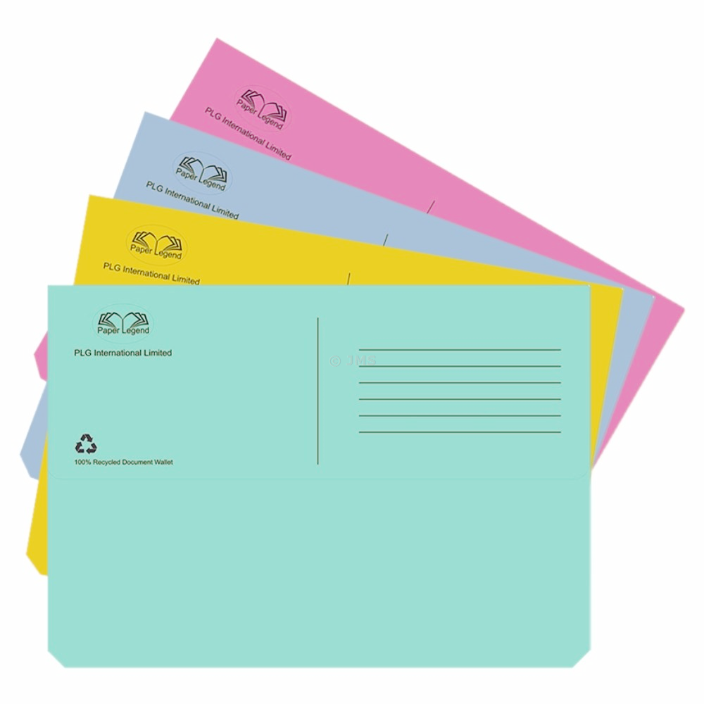 Pack of 10 A4 Pastel Document Wallet Foolscap Folder 250 gsm Half Flap Paper Storage Organiser Files Home School Office Presentation Meeting Report