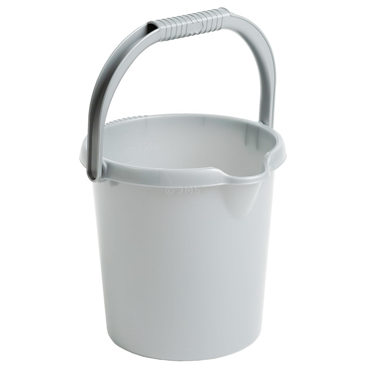5L Bucket Silver Carry Handle Pouring Lip Graduated Capacity Markers Home