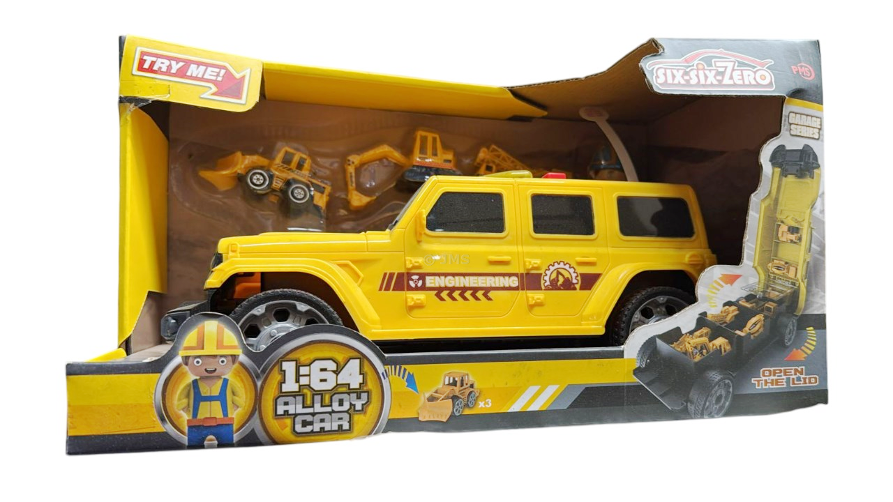 2-in-1 Storage Truck Set with Try Me Siren Sound – 30cm Construction Truck