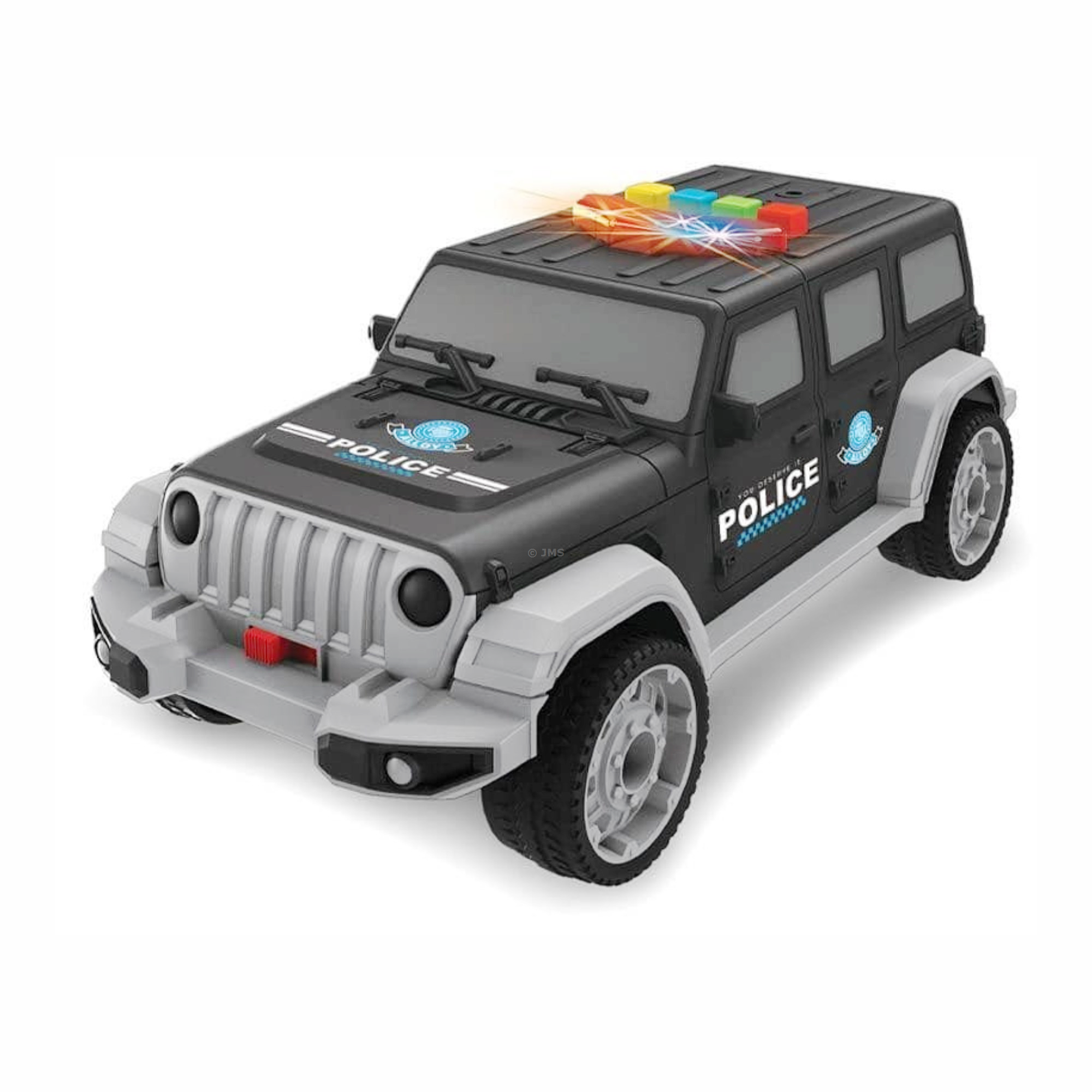 2-in-1 Emergency Storage Truck with Try Me Siren Sound – 30cm Police Truck
