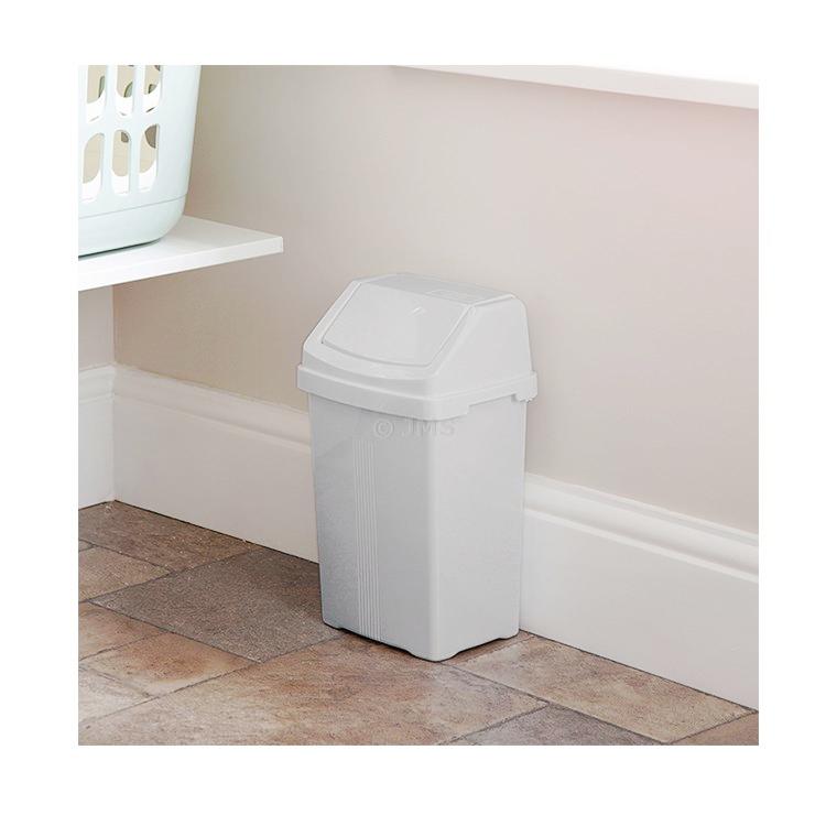 Upcycled 8L Swing Bin Silver Bathroom or Vanity Bin Refused Waste Dustbin Rubbish Home Office