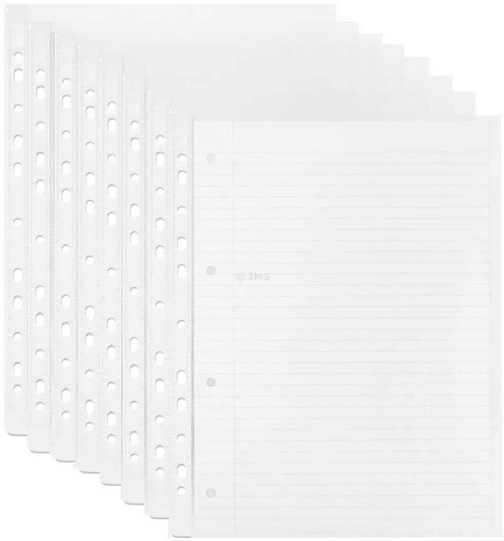 A4 Punched Pockets Pack of 1000, Clear Strong Plastic Filing Wallet 80 Microns Sheet Protector Top Opening Poly Transparent Sleeves for Ring Binder Folders