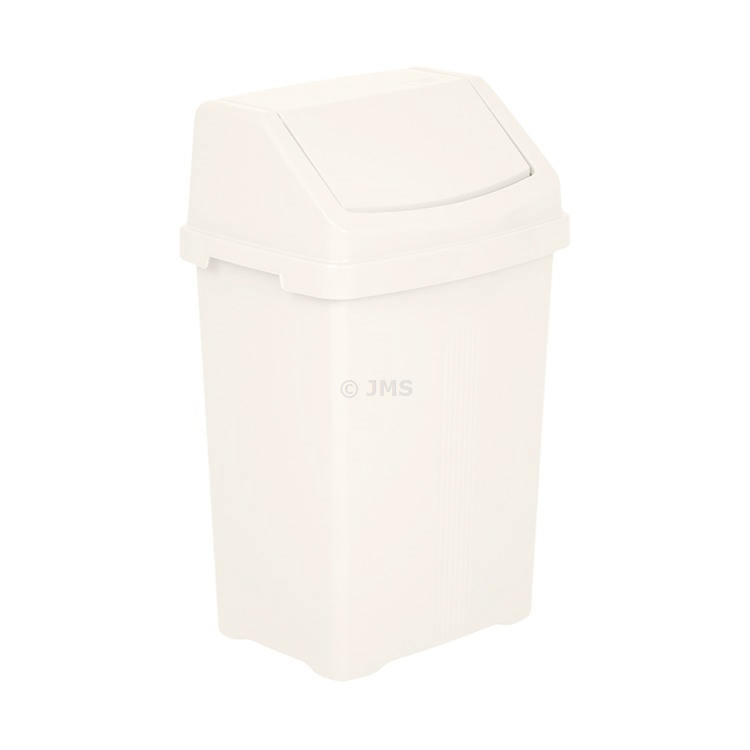 Casa 25L Swing Bin Soft Cream Refused Waste Dustbin Rubbish Home Office Bathroom