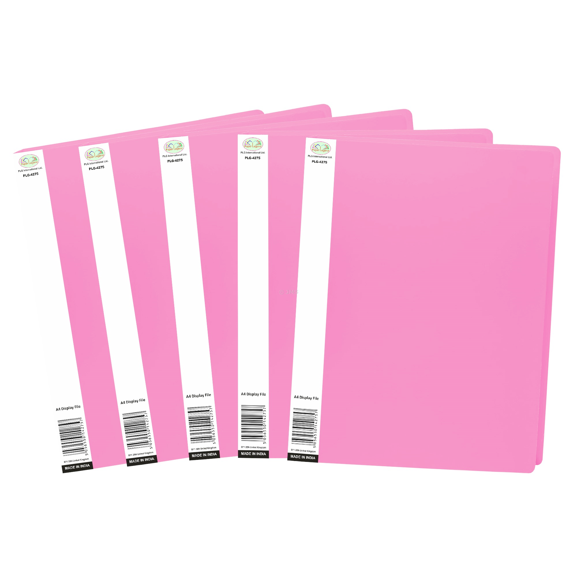 (Pack of 5) A4 Display Book Folders with Plastic Sleeves Pink Display File Display Books Document Clear Folders Portfolio Presentation Holder Project Folders - 20 Pocket/40 View Page