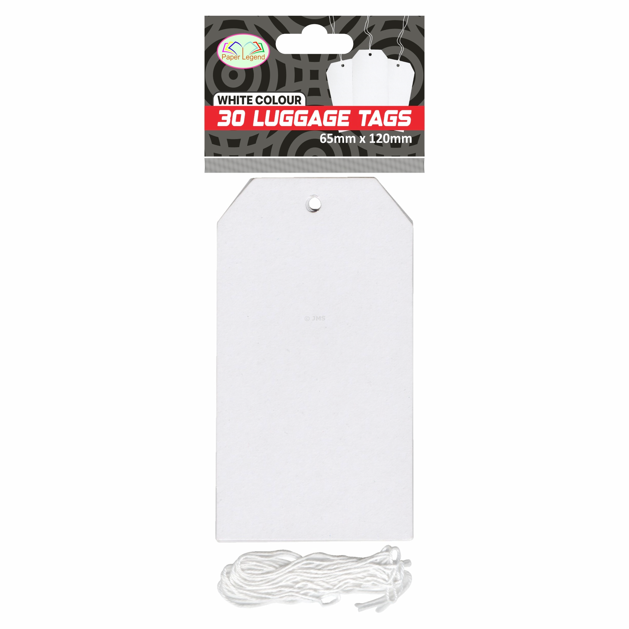 Pack of 40 (1200 Pieces) White Blank Manila Shipping Tags with String 12 x 6.5cm Large Attached Luggage Label Pre Strung Paper Tag Present Cardboard Tags Hang Label Tags Shop Price Sale Display Tags