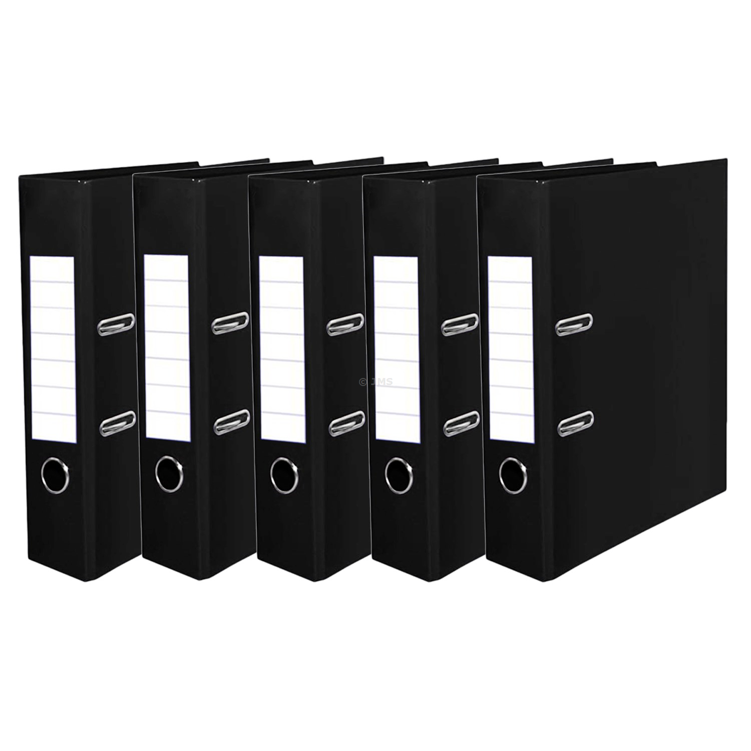 Pack of 5, Black A4 Large 75mm Lever Arch Files Binder Folders Metal Edge & Finger Pull Spine Stationery Document Organisation Storage Paper for Office School