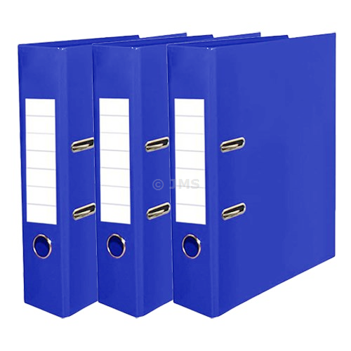 A4 Large 75mm Lever Arch Files Blue Pack of 3, Binder Folders Metal Edge & Finger Pull Spine Stationery Document Organisation Storage Paper for Office School