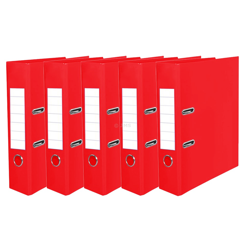 (Set of 20) A4 Large 75mm Red Lever Arch Files Binder Folders Metal Edge & Finger Pull Spine Stationery Document Organisation Storage Paper for Office School