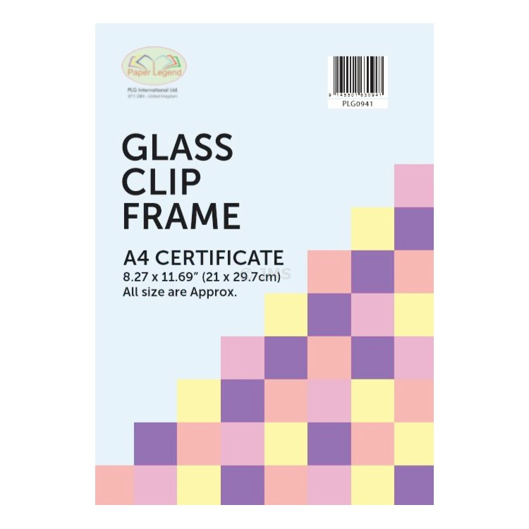 A4 [21x29.7cm] Glass Clip Frame Frameless Photo Poster Frame Wall Mountable Landscape Portrait Home Office