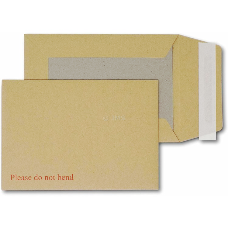 C6 Please Do Not Bend Envelopes Hard Cardboard Back Peel & Seal Manilla Brown