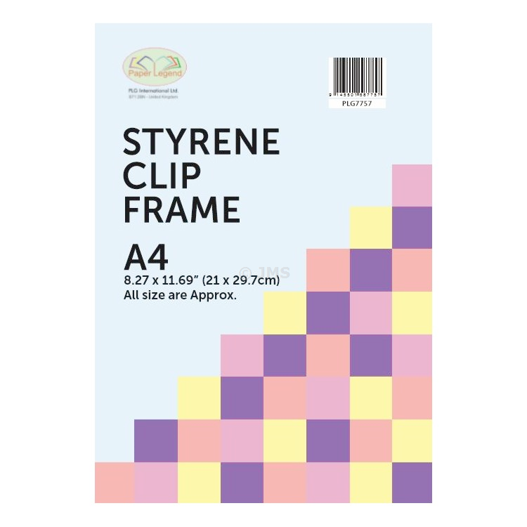 A4 [21x29.7cm] Styrene Clip Frame Frameless, Pack of 10, Photo Poster Frame Wall Mountable Landscape Portrait Home Office
