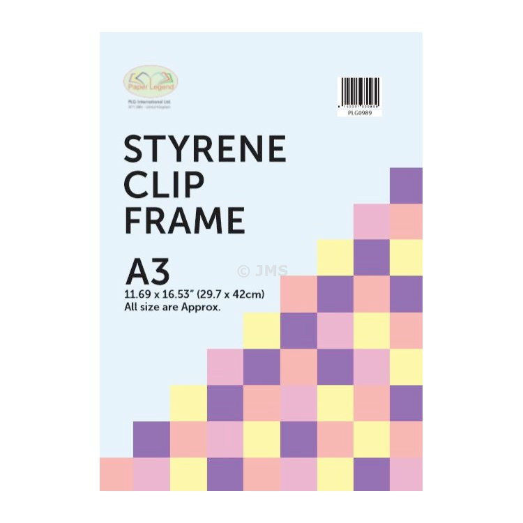 A3 [29.7x42cm] Styrene Clip Frame Frameless Photo Poster Frame Wall Mountable Landscape Portrait Home Office