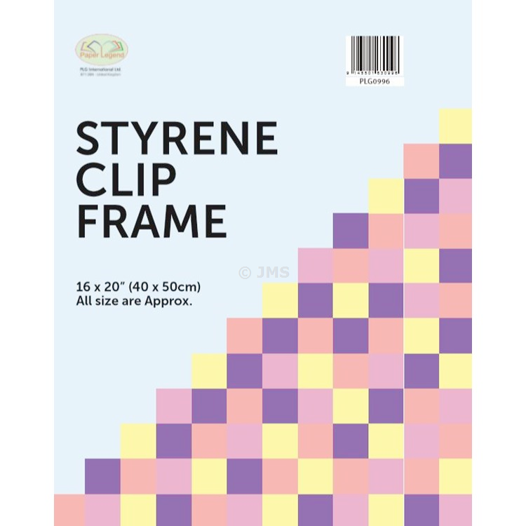 16 x20  [40x50cm] Styrene Clip Frame, Pack of 5, Frameless Photo Poster Frame Wall Mountable Landscape Portrait Home Office