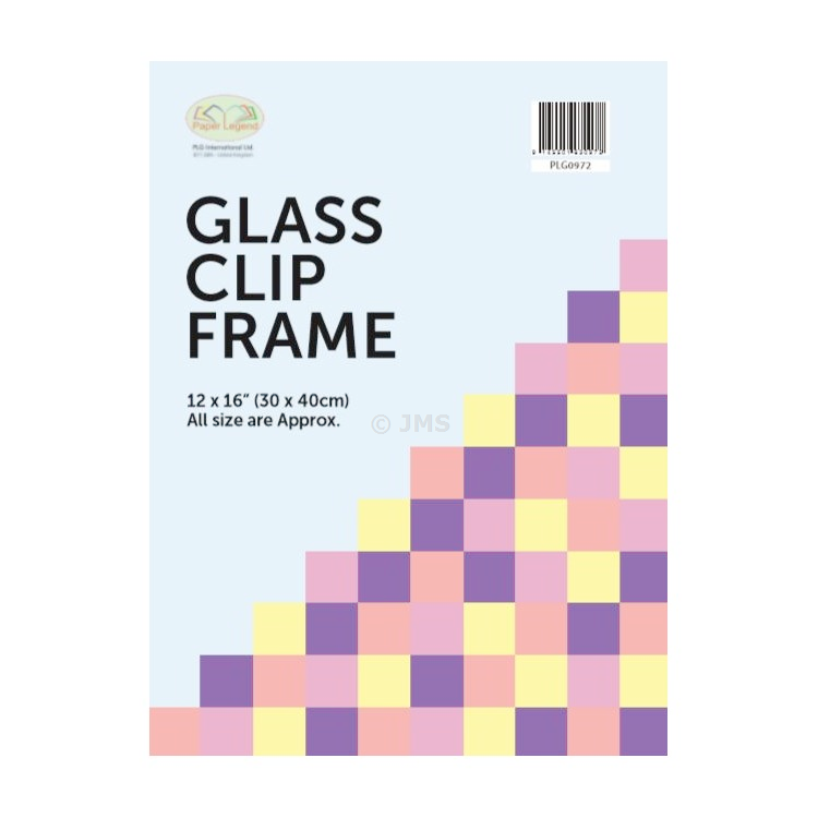 12 x16  [30x40cm] Glass Clip Frame Frameless, Pack of 5, Photo Poster Frame Wall Mountable Landscape Portrait Home Office