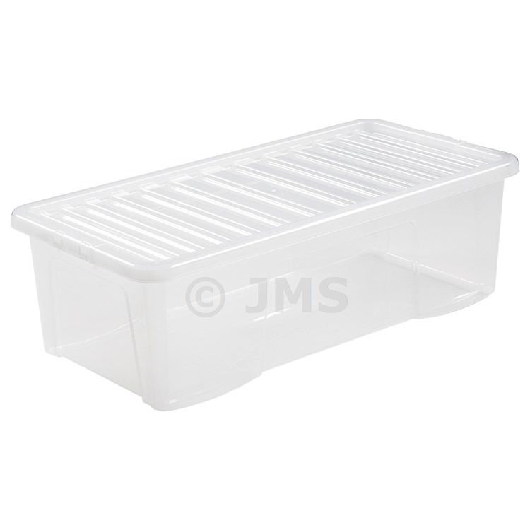 62 Litres Clear Plastic Storage Box With Assorted Lids Stackable Container Home Office