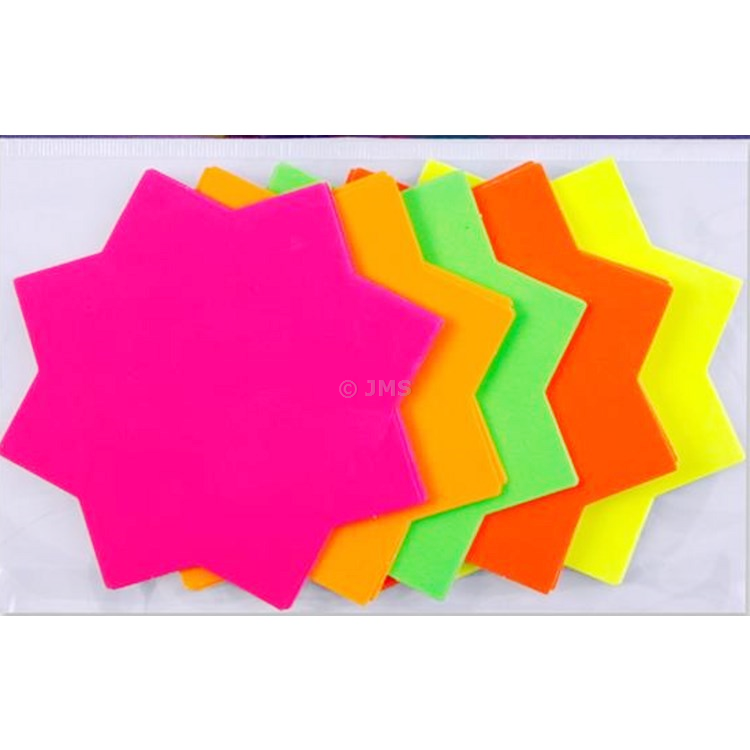 Pack of 40 Fluorescent Stars 4  Neon Assorted Colours Retail Display Shop Price Sale Signs
