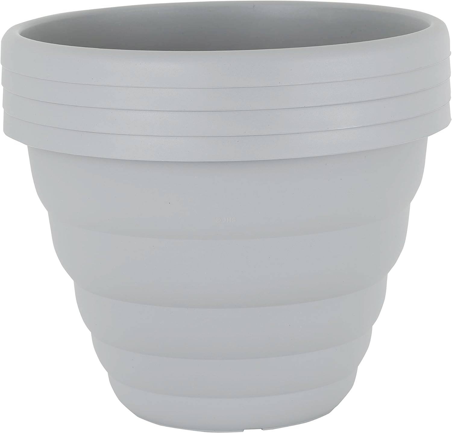 [Set of 4] Beehive Garden Planter 40cm Round Plant Pot (22 Litres) Cement Grey Recycled Plastic Home Office Restaurant Cafe - Made in Britain