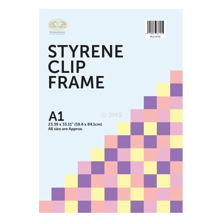 A1 [59.4x84.1cm] Styrene Clip Frame Frameless Photo Poster Frame Wall Mountable Landscape Portrait Home Office