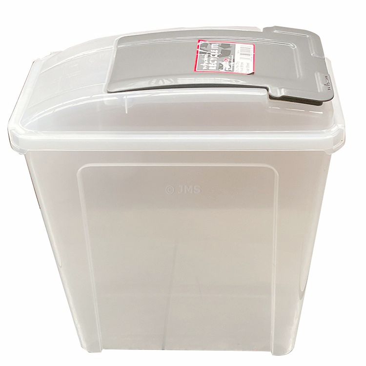 25L Clear Slimline Storage Bin With Lid Animal Feed Dry Food Storage Container Home Garden Made in UK