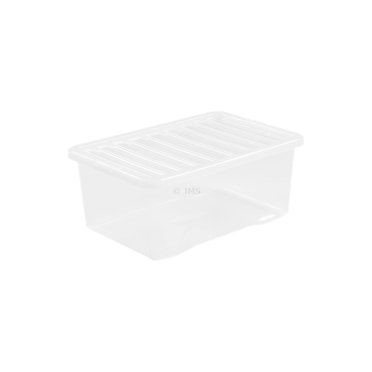 45 Litres Clear Plastic Storage Box With Assorted Lids Stackable Container Home Office