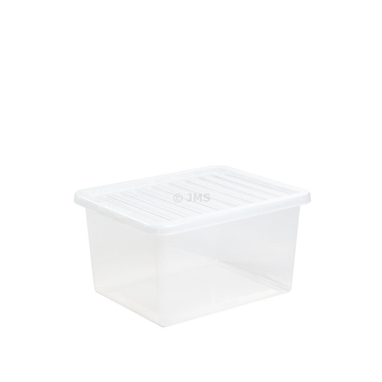 37 Litres Clear Plastic Storage Box With Assorted Lids Stackable Container Home Office
