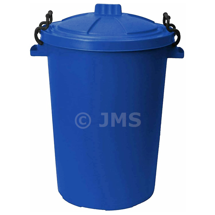 50L BLUE Dustbin Clip Lock Lid Trash Waste Bin Home Garden Animal Feed Storage Rubbish Refuse Bin