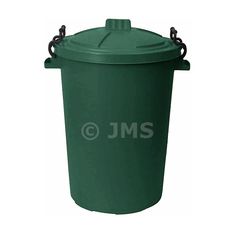 50L DARK GREEN Dustbin Clip Lock Lid Trash Waste Bin Home Garden Animal Feed Storage Rubbish Refuse Bin