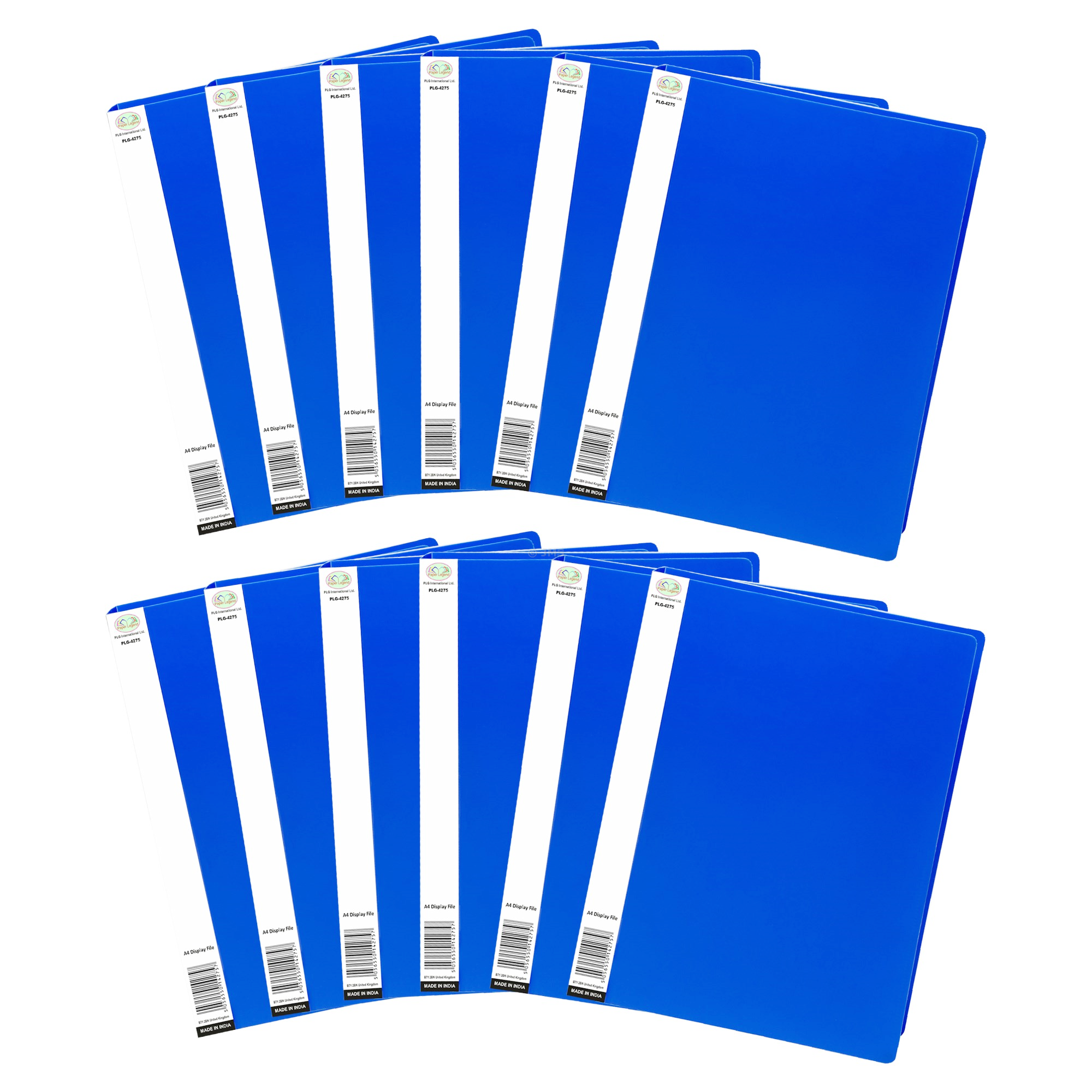 [Set of 12] A4 Display File Blue 20 Pockets (40 View) Portfolio Project Presentation Report Files Book Home School Office