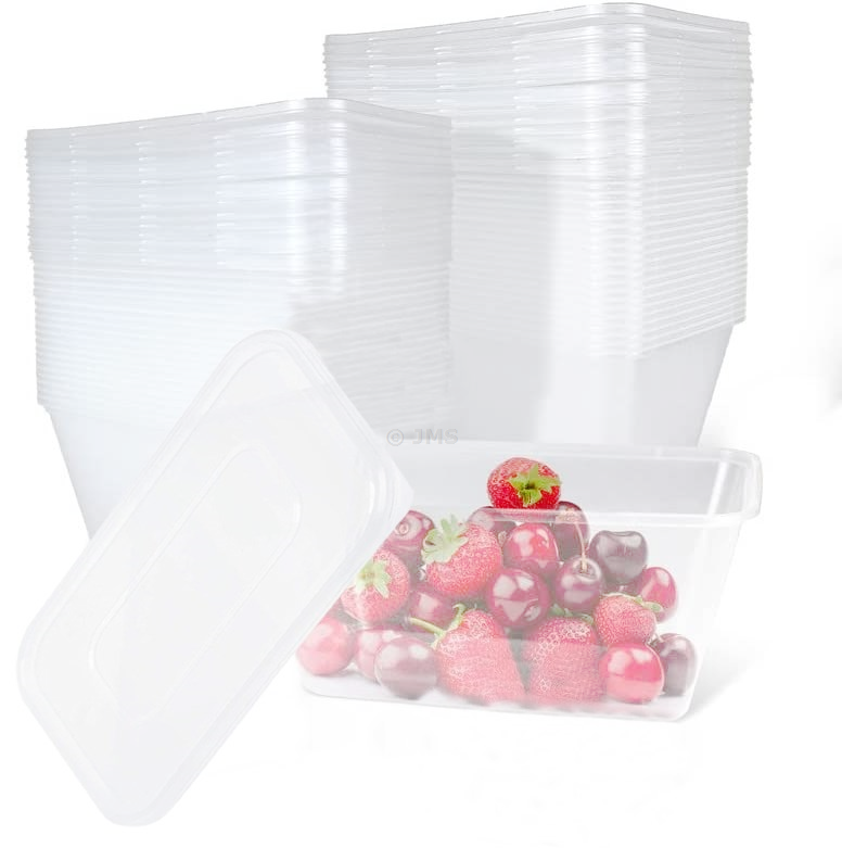 300 Pcs Food Containers with Lids 750 ml Clear Plastic Microwave Freezer  Safe