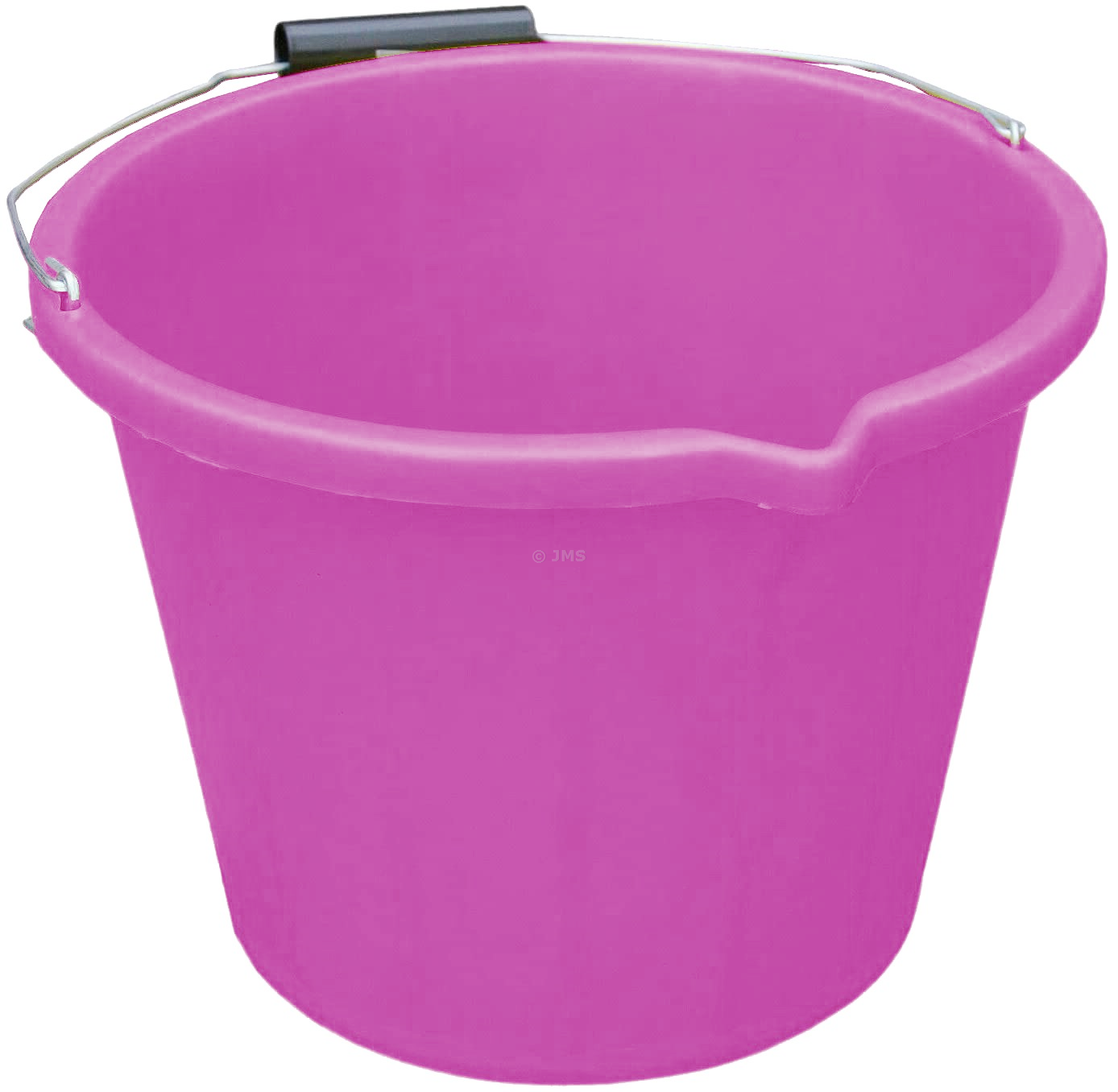 3 Gallon (14L) Plastic Builders Bucket Carry Handle Pouring Lip Water Storage Animal Feed Home Garden - Pink