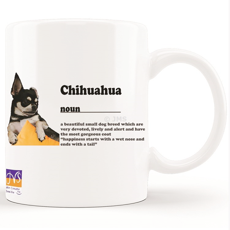 Chihuahua Dog Mugs Coffee Tea Mug Pet Lover Novelty Gift Home Office - Chihuahua noun  happiness starts with a wet nose and ends with a tail 