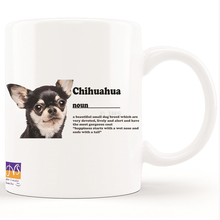 Chihuahua Dog Mugs Coffee Tea Mug Pet Lover Novelty Gift Home - Chihuahua noun  happiness starts with a wet nose and ends with a tail 