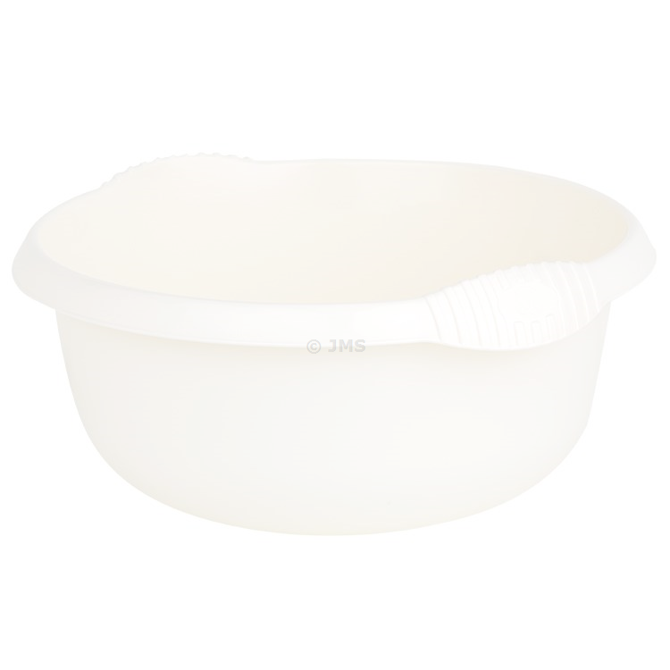 Casa 36cm Washing Up Round Bowl Soft Cream 10L Capacity Integral Handles Home Kitchen Sink Basin