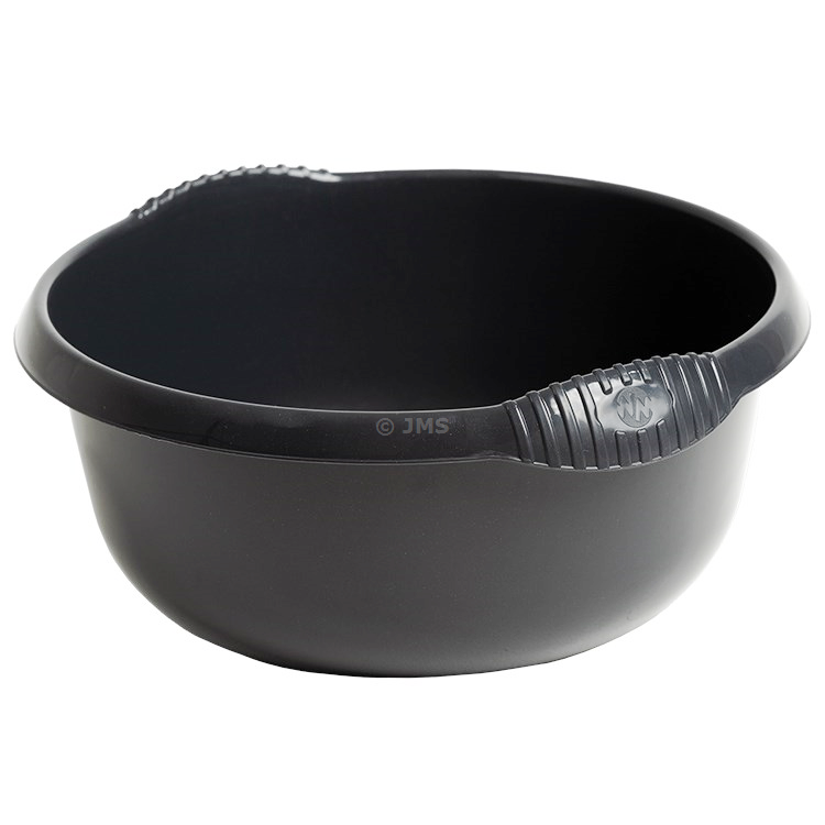 Casa 28cm Washing Up Round Bowl Midnight Black 5L Capacity Integral Handles Home Kitchen Sink Basin