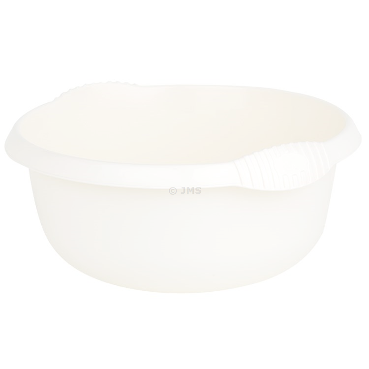 Casa 28cm Washing Up Round Bowl Soft Cream 5L Capacity Integral Handles Home Kitchen Sink Basin