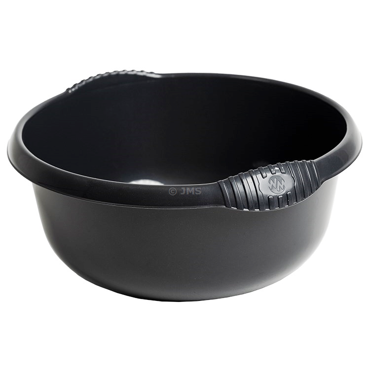 Casa 32cm Washing Up Round Bowl Dark Grey 7L Capacity Integral Handles Home Kitchen Sink Basin