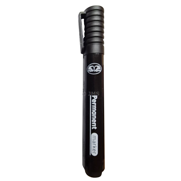 12 Black Permanent Marker Pens 2mm Bullet Tip Waterproof Smudge Resistant Metal Glass Wood Home Office School 