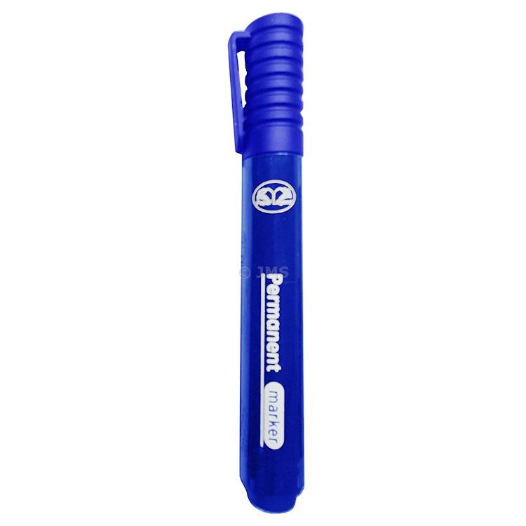 12 Blue Permanent Marker Pens 2mm Bullet Tip Waterproof Smudge Resistant Metal Glass Wood Home Office School  