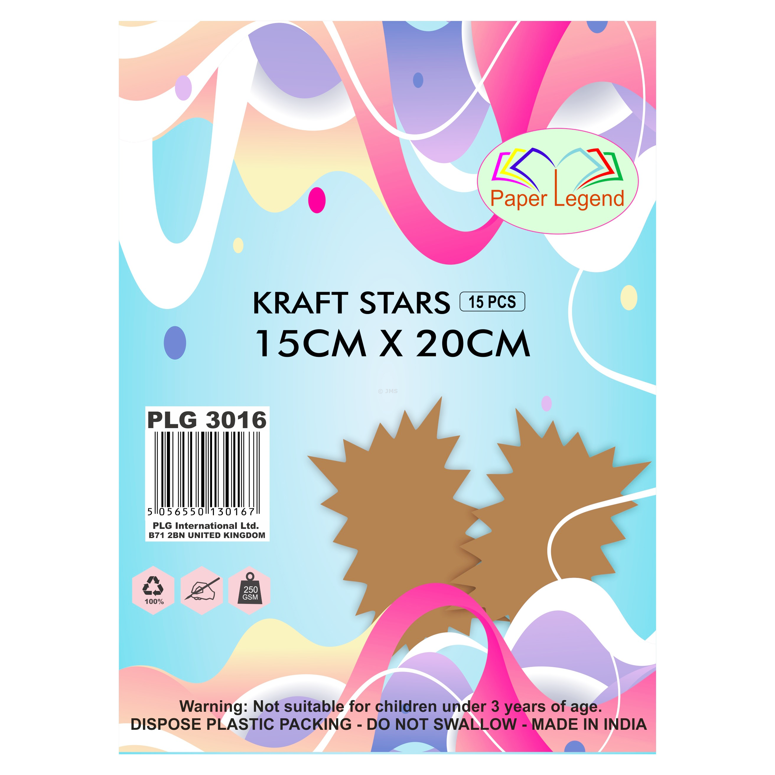 Starburst 15 pcs Rectangle Star 15 cm x 20 cm Kraft Paper 230 gsm Retail Shop Sale Sign Gift Tag Label