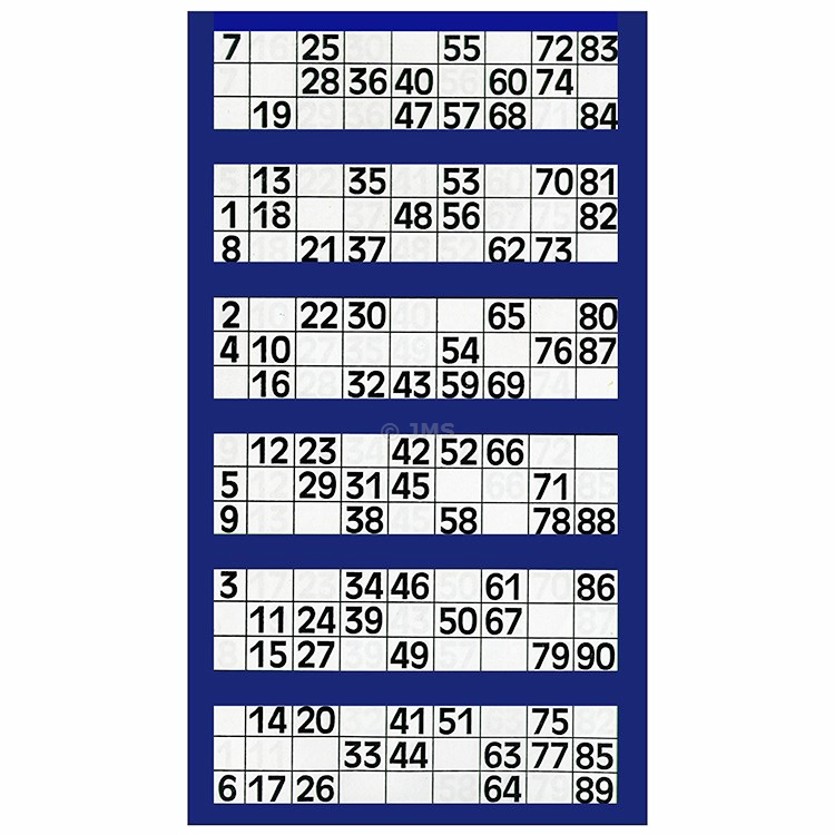 Bingo Ticket Padded Book 21 cm x 12 cm 600 Tickets Game Night 6 to View - ROYAL BLUE