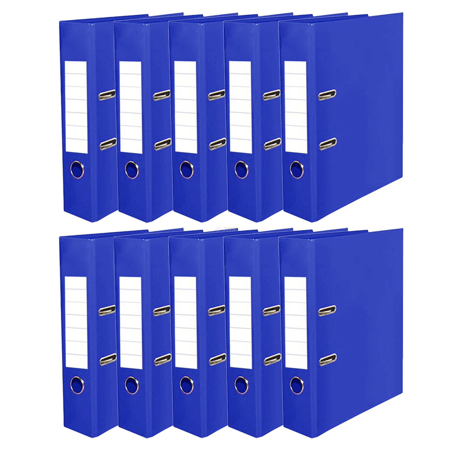 10 x A4 Lever Arch File Blue 75mm Label Spine Thumb Hole Document Storage Home School Office Hospital