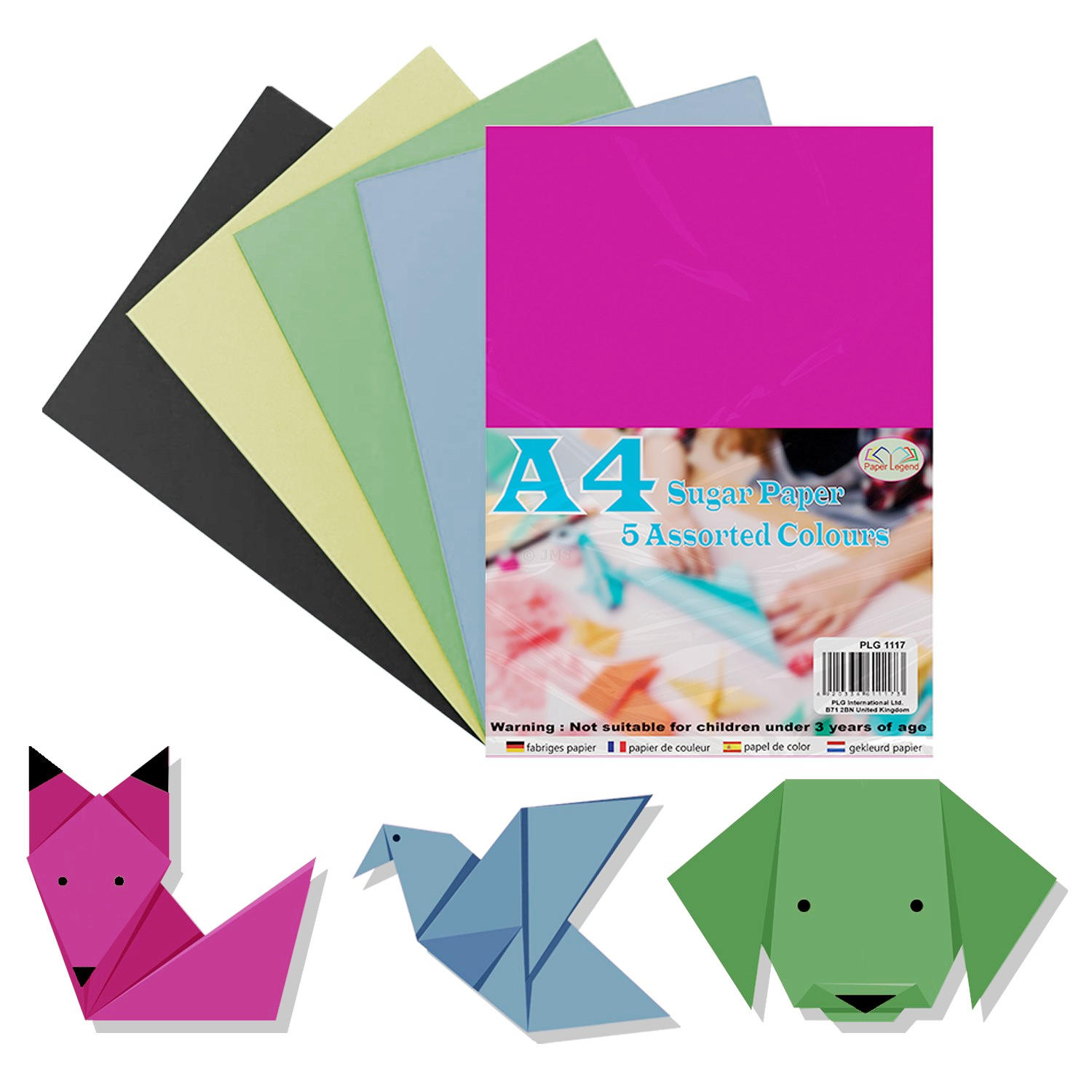 A4 Sugar Paper 100 Coloured Sheets Home School Kid's Activities Art Craft Origami 