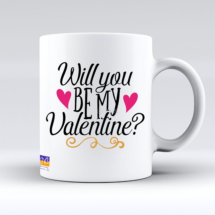 Valentine's Day Mugs Ceramic Tea Coffee Funny Cute Mug Gift for Your Loved Ones -  Will you BE MY Valentine? 